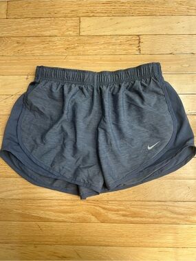 Nike Women's Charcoal Athletic Running Shorts with Reflective Swoosh